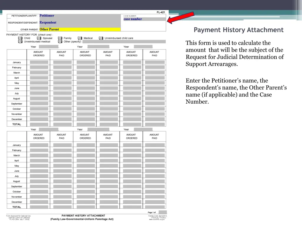 payment history attachment