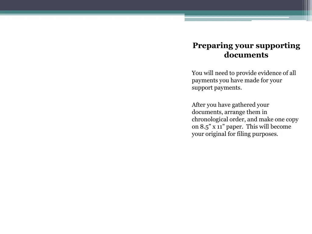 preparing your supporting documents