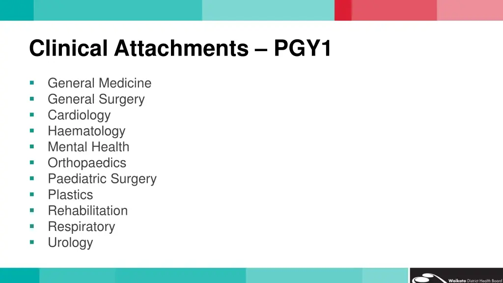 clinical attachments pgy1