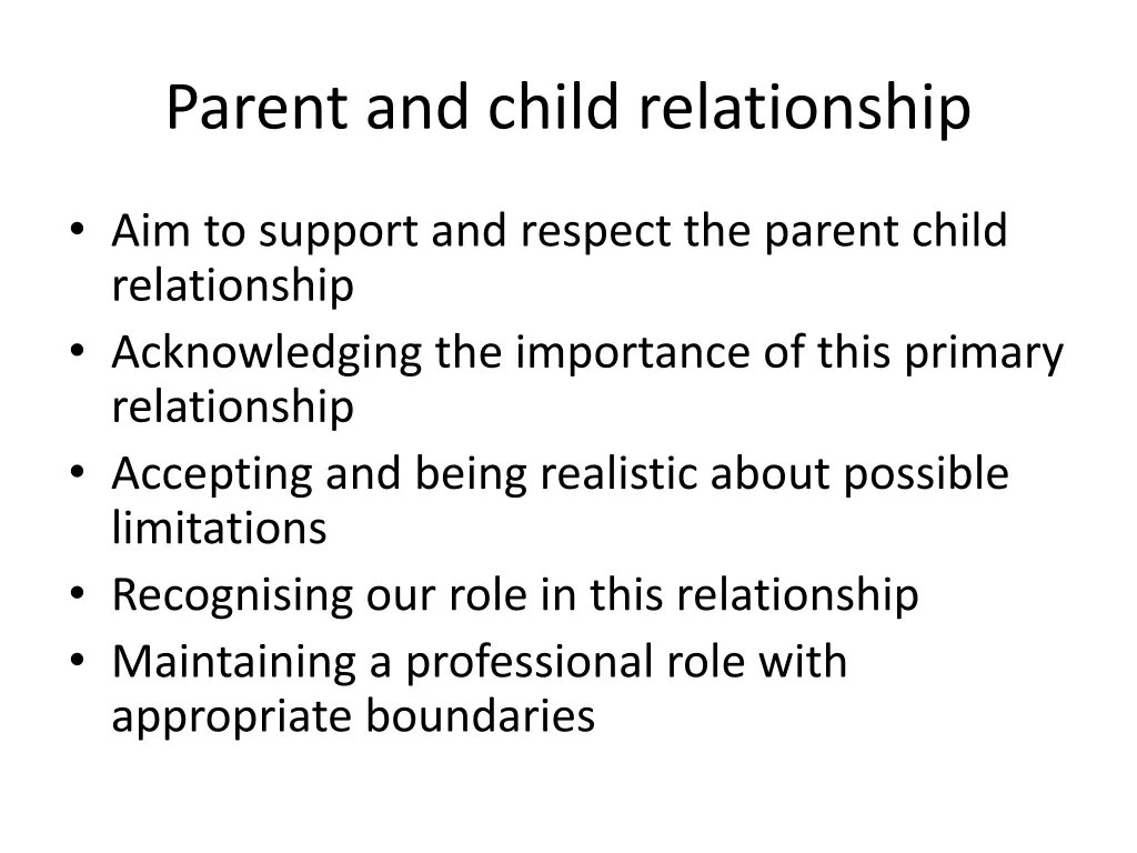 parent and child relationship