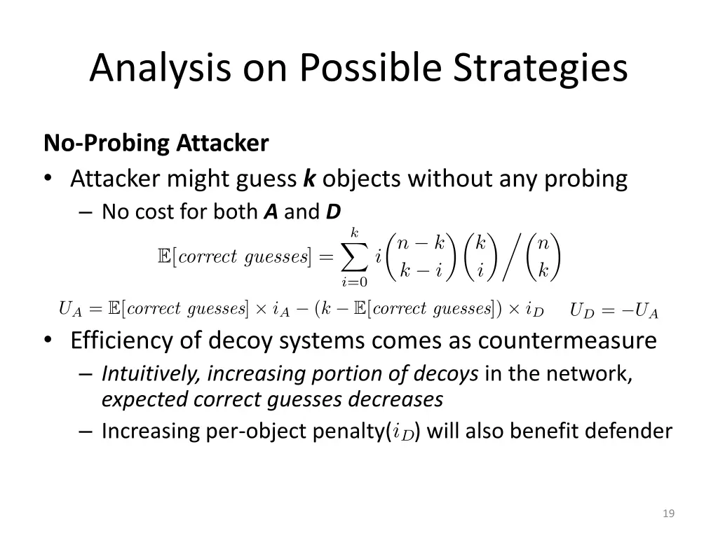 analysis on possible strategies 2