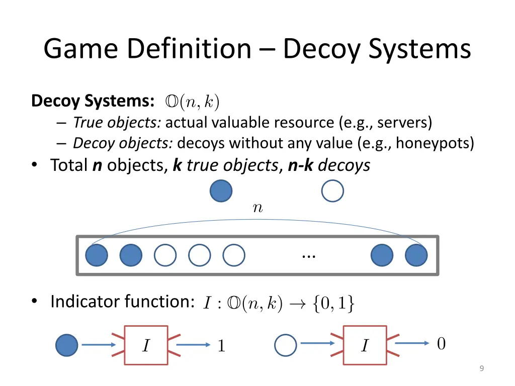 game definition decoy systems