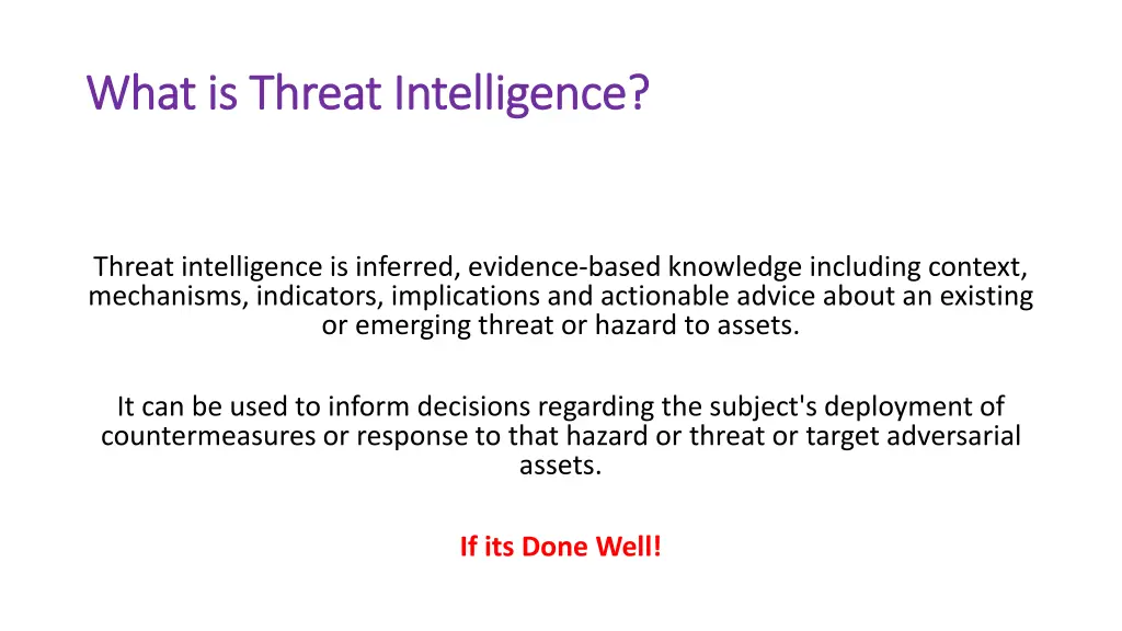 what is threat intelligence what is threat