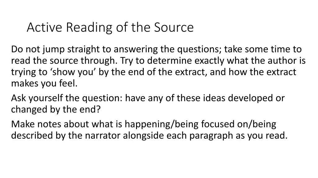 active reading of the source