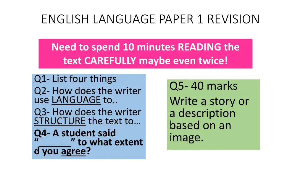 english language paper 1 revision 1