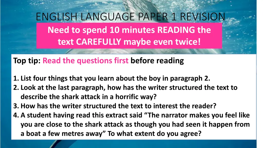 english language paper 1 revision need to spend