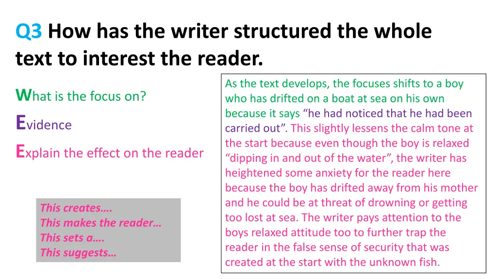 q3 how has the writer structured the whole text 1