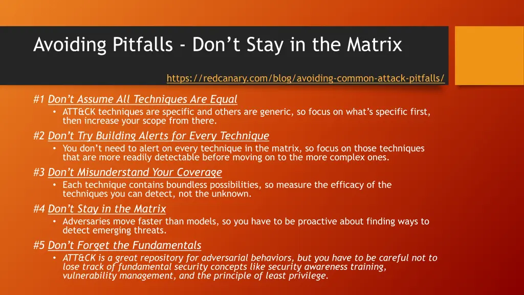 avoiding pitfalls don t stay in the matrix