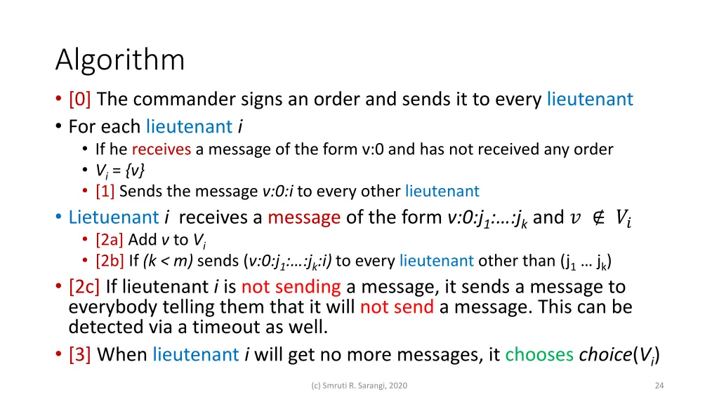 algorithm 0 the commander signs an order