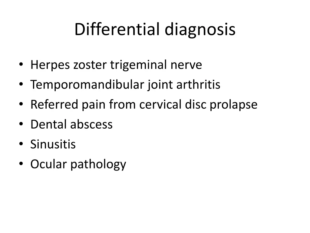 differential diagnosis