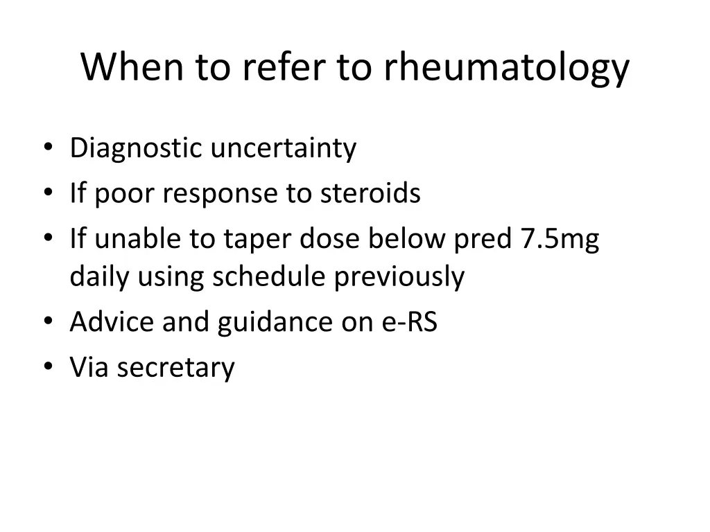 when to refer to rheumatology