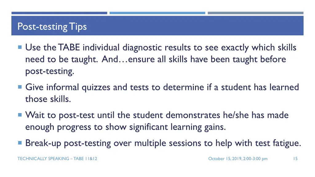 post testing tips 1