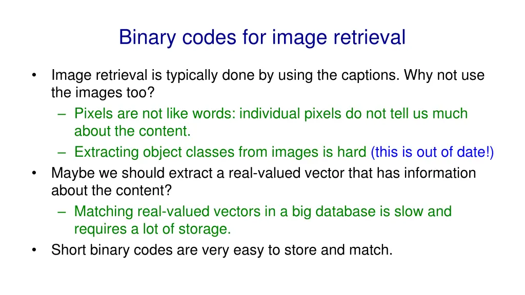 binary codes for image retrieval