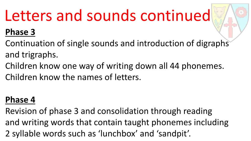 letters and sounds continued phase 3 continuation