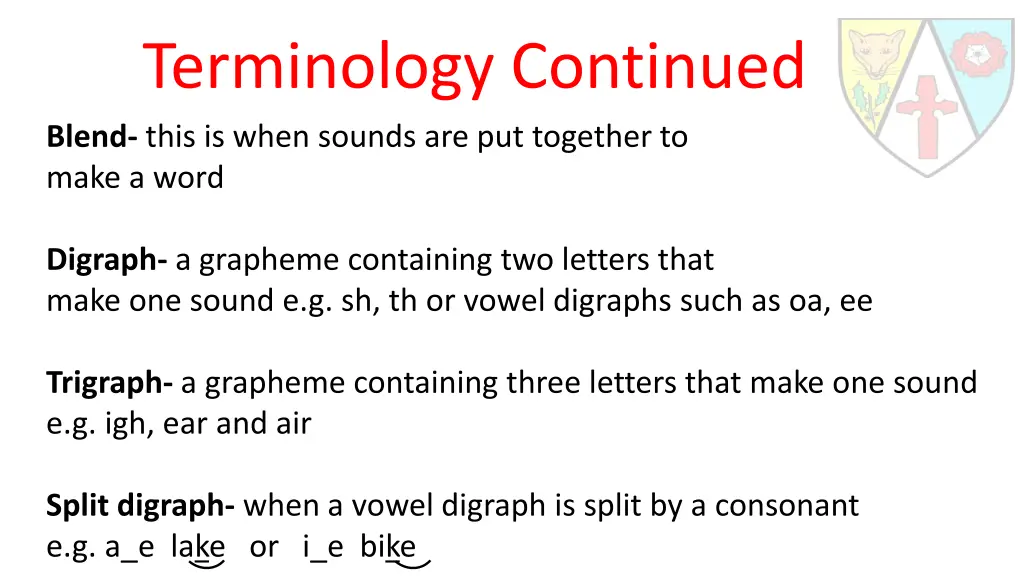 terminology continued blend this is when sounds