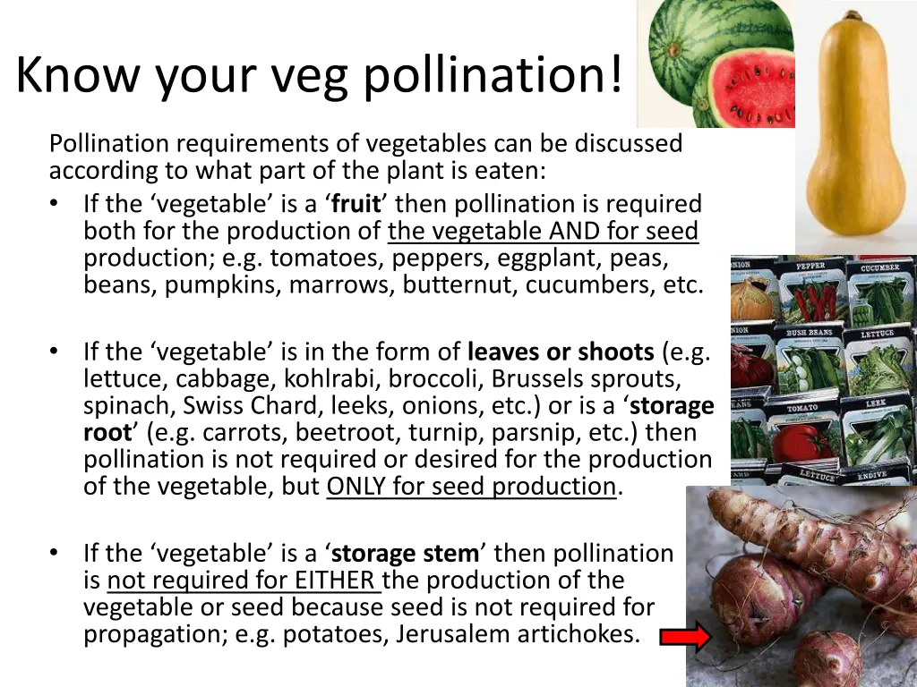 know your veg pollination