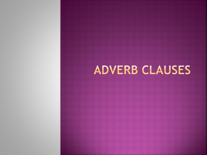 adverb clauses