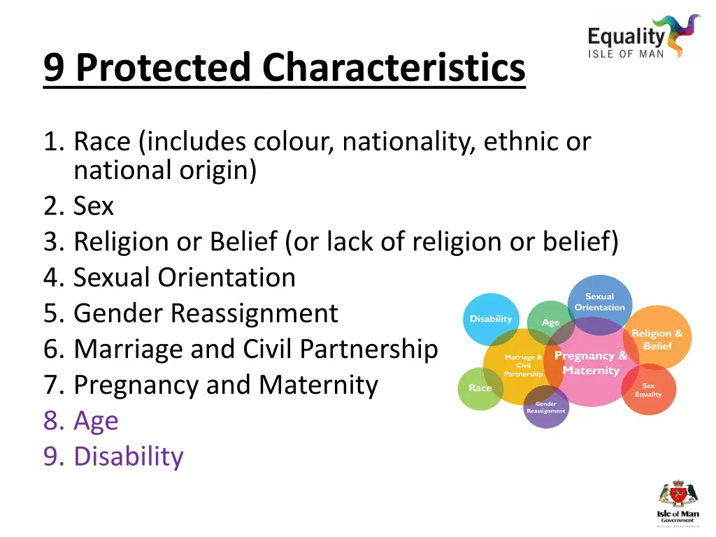 9 protected characteristics