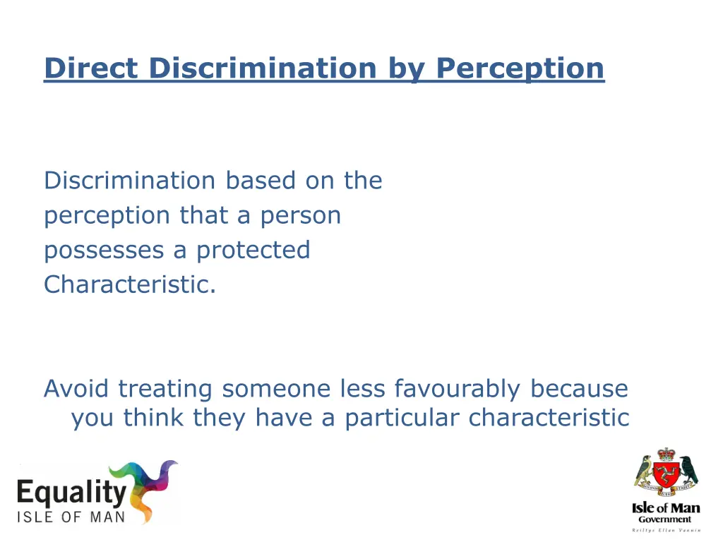 direct discrimination by perception