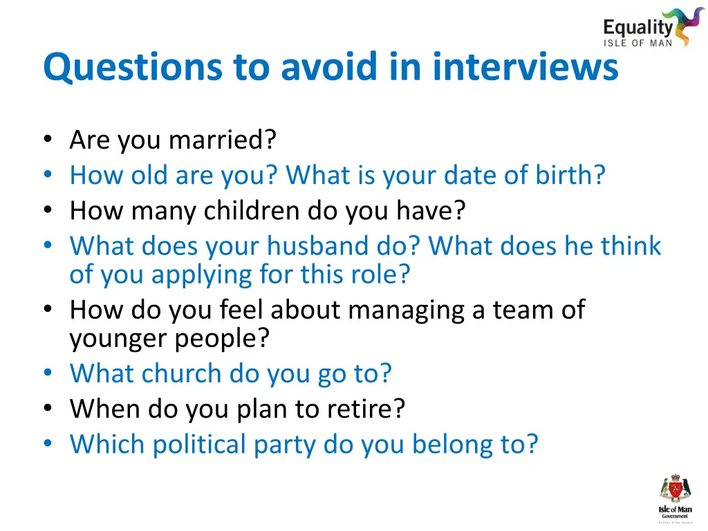 questions to avoid in interviews