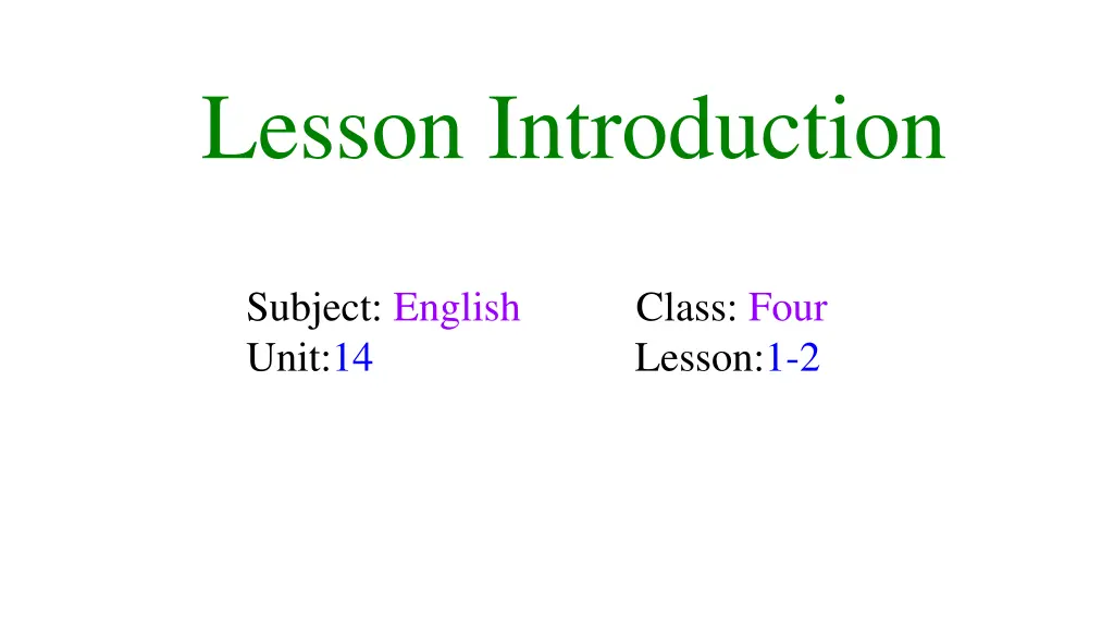 lesson introduction