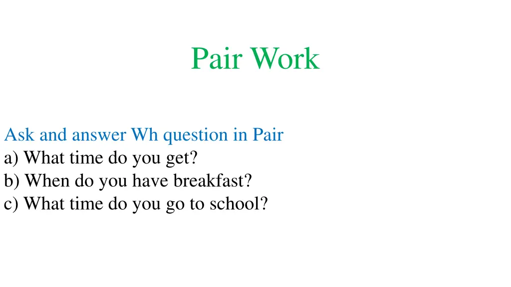 pair work