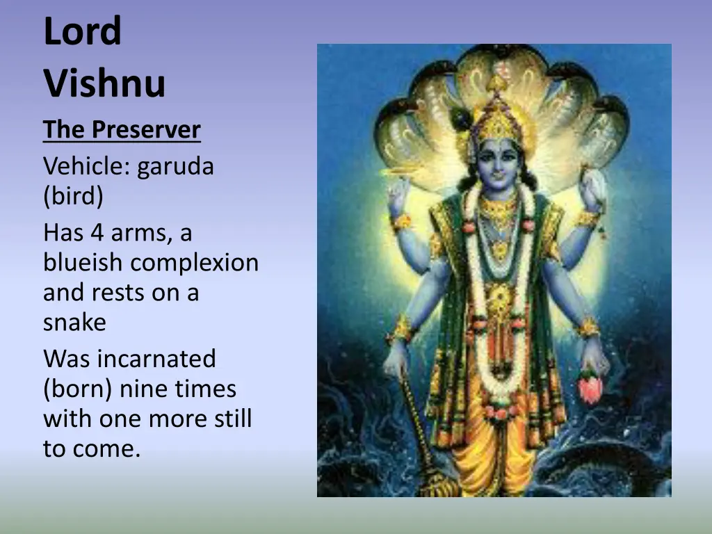 lord vishnu the preserver vehicle garuda bird