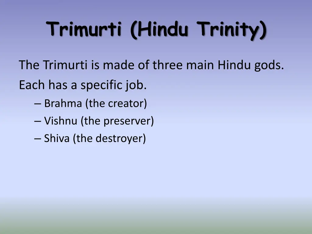 trimurti hindu trinity