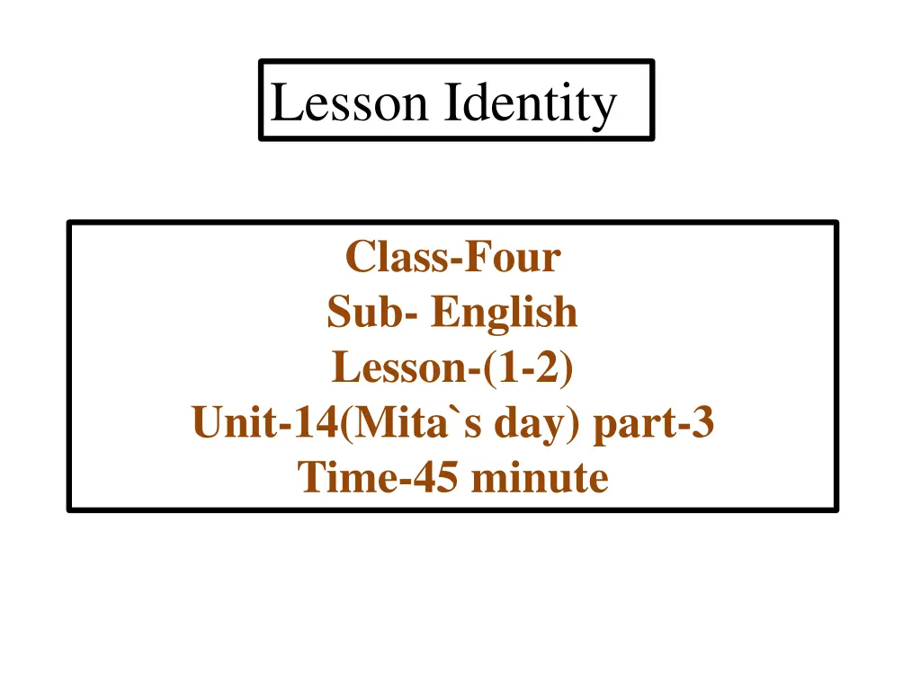 lesson identity