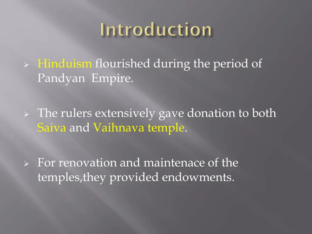 hinduism flourished during the period of pandyan