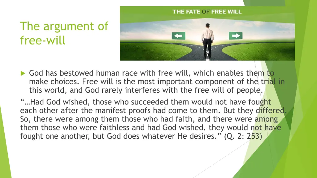 the argument of free will