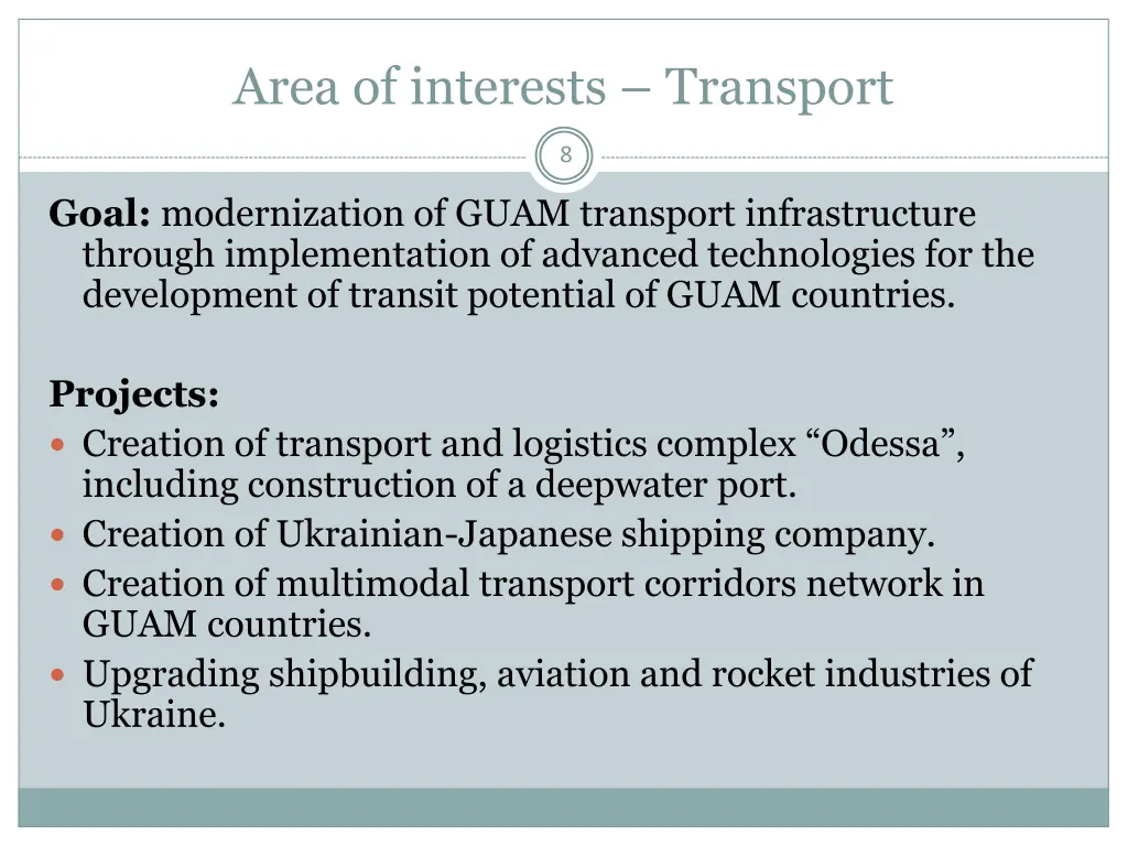 area of interests transport