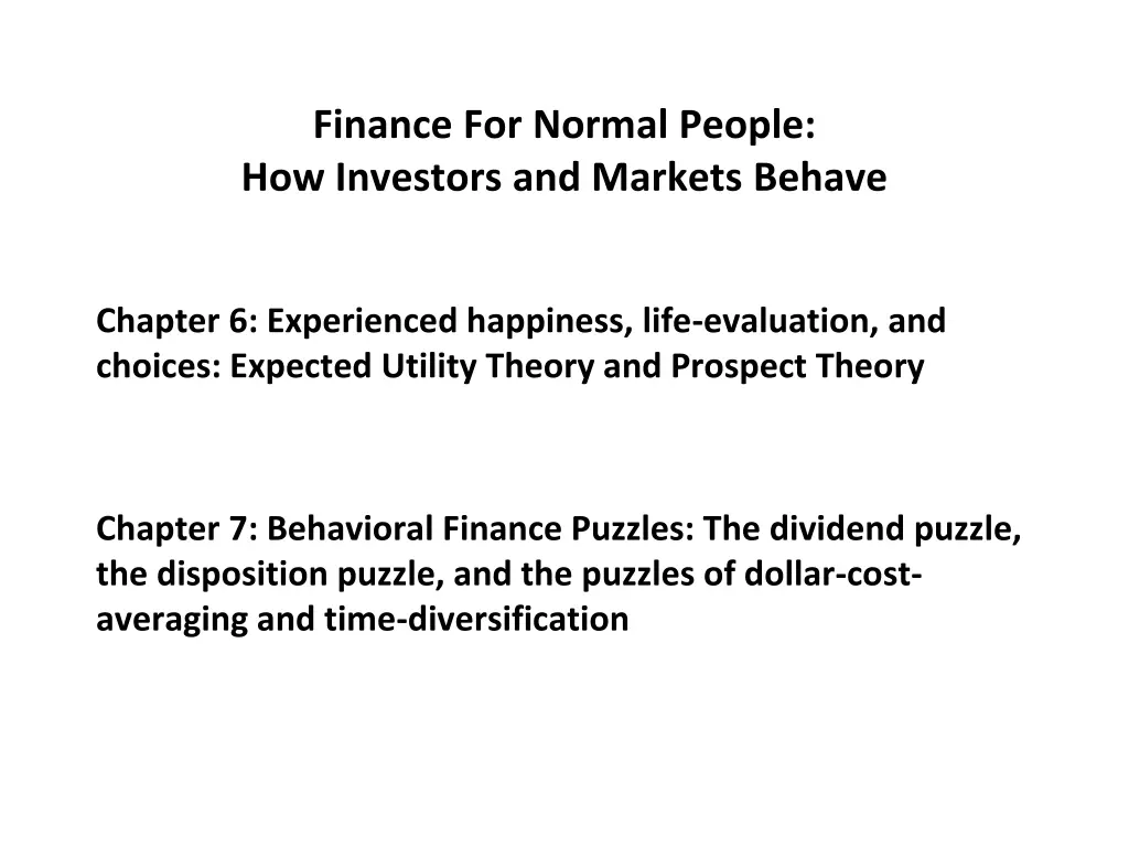 finance for normal people how investors 2