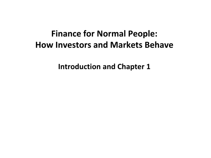 finance for normal people how investors