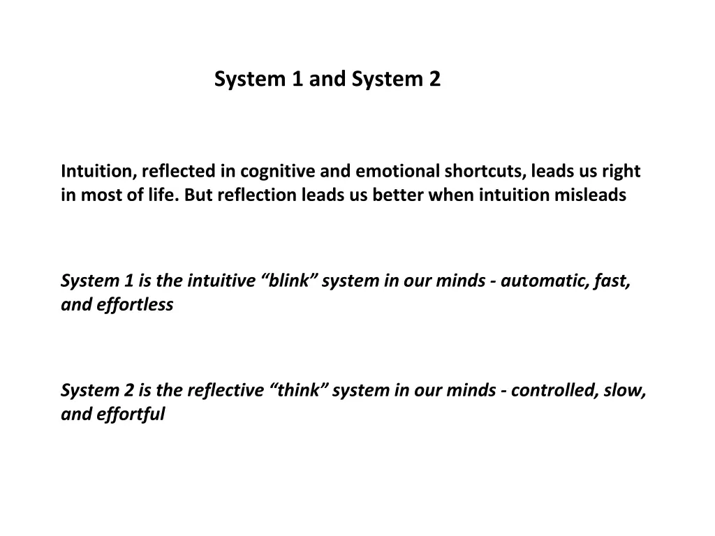 system 1 and system 2