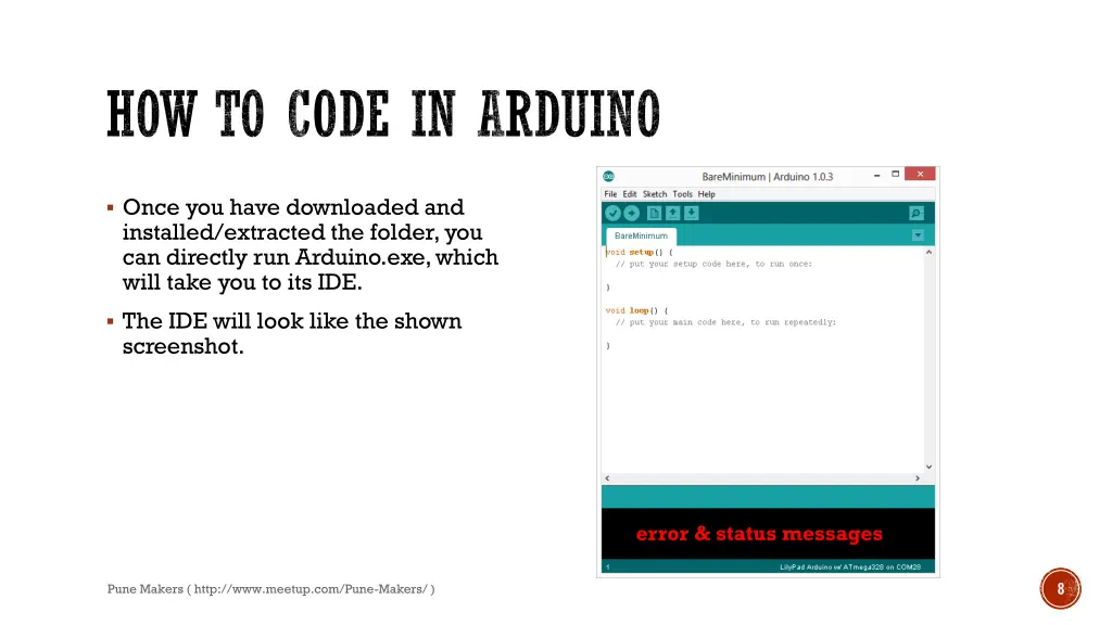 how to code in arduino 1