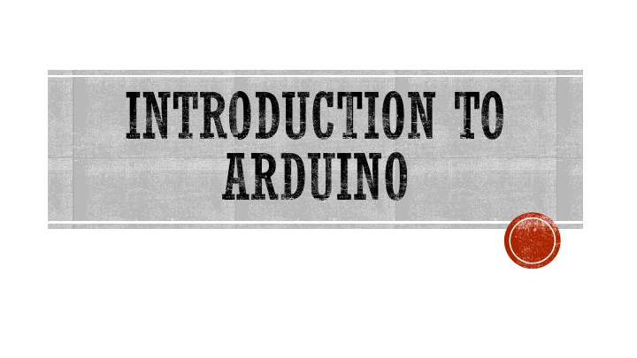 introduction to arduino