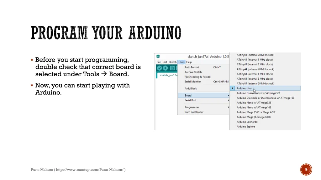 program your arduino