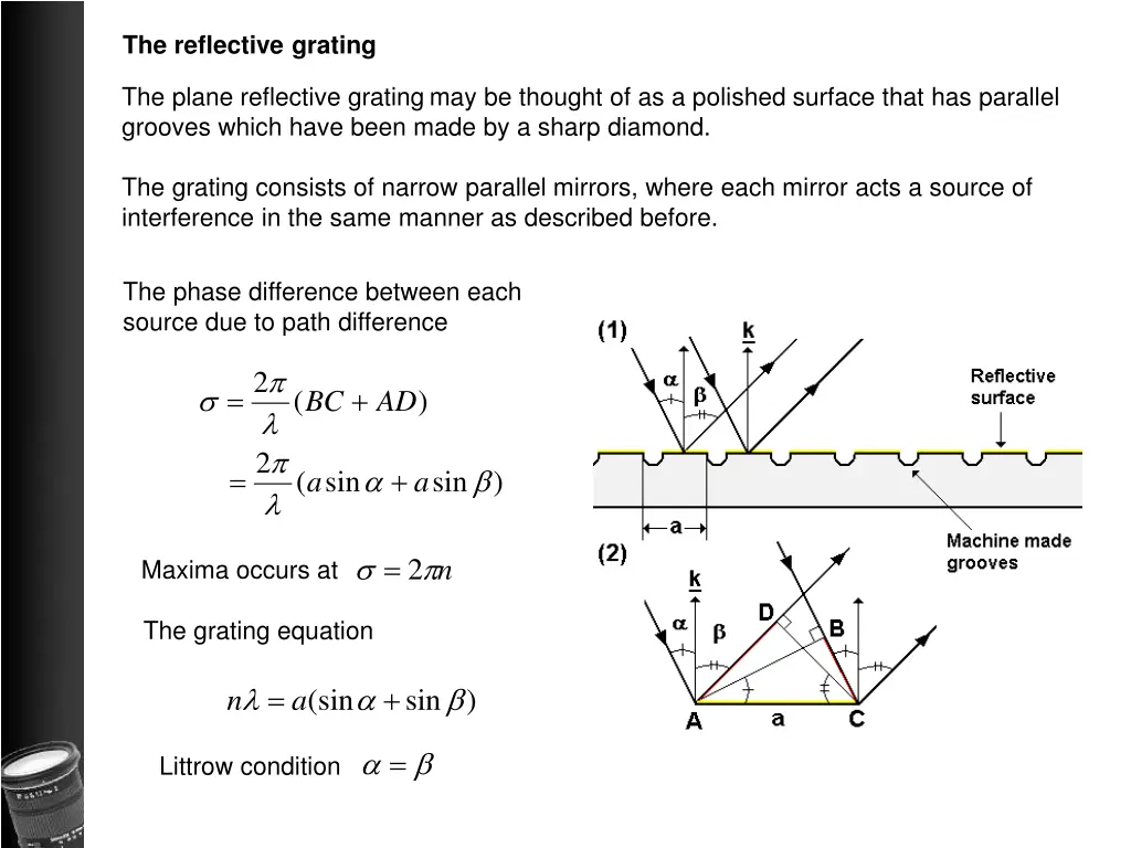 the reflective grating