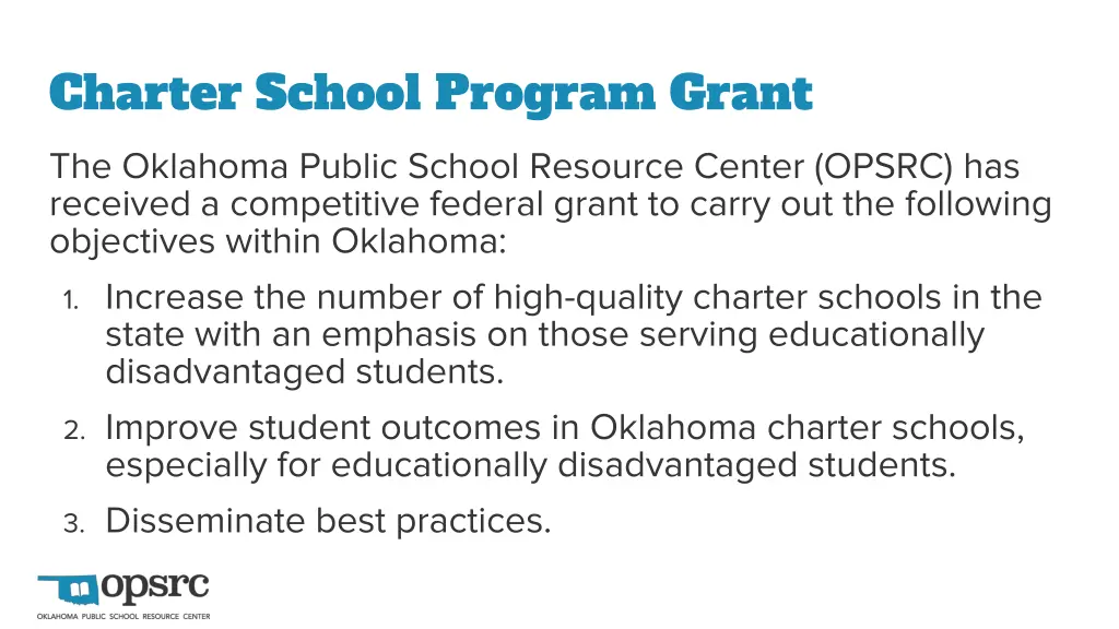 charter school program grant