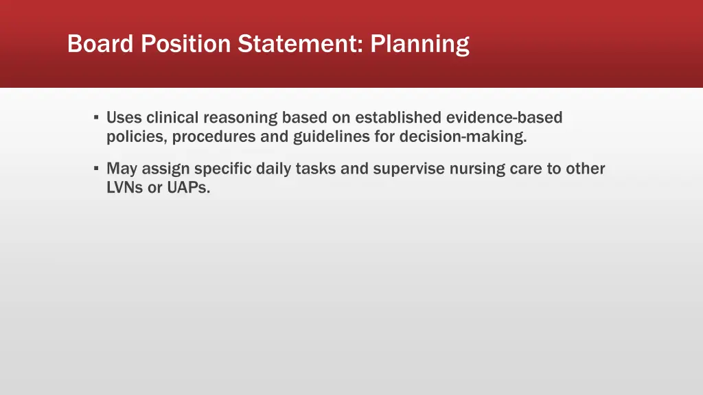 board position statement planning