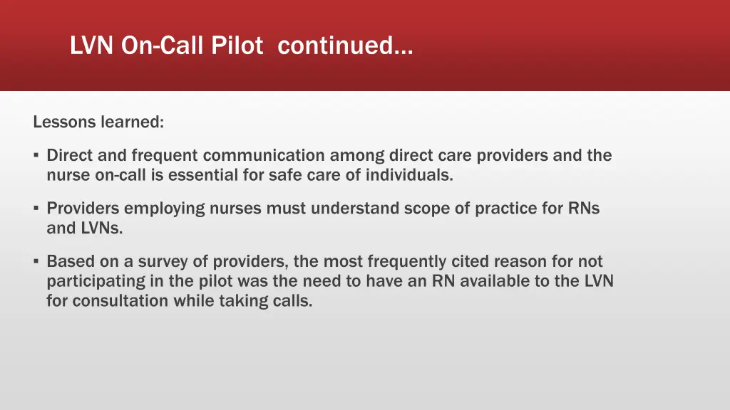 lvn on call pilot continued 2