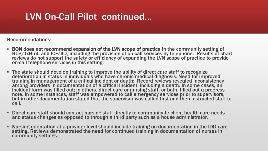 lvn on call pilot continued 3