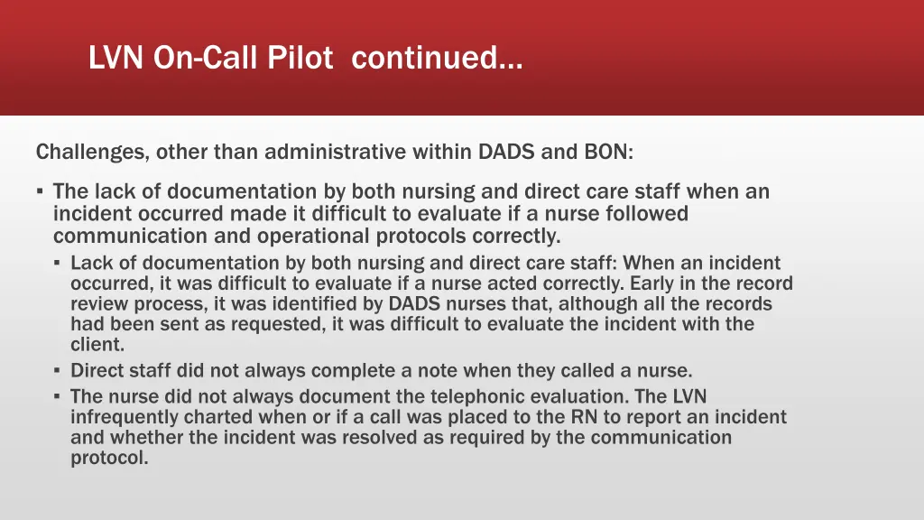 lvn on call pilot continued