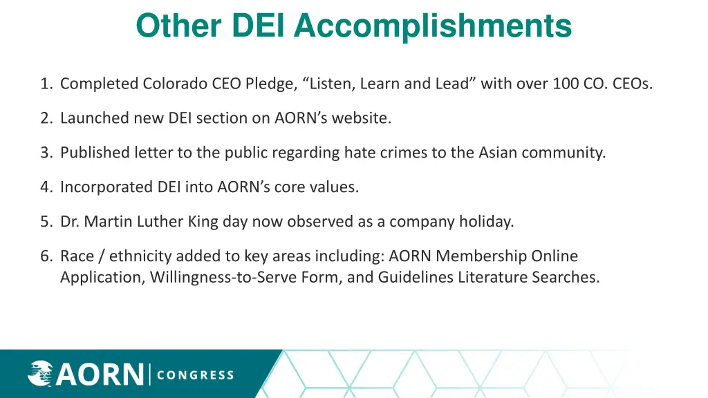 other dei accomplishments