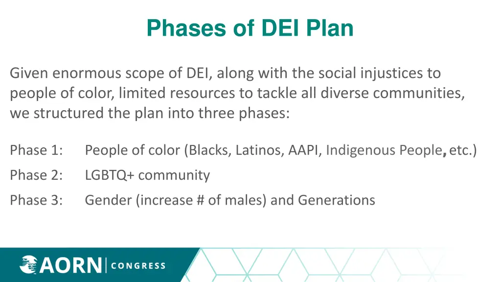 phases of dei plan