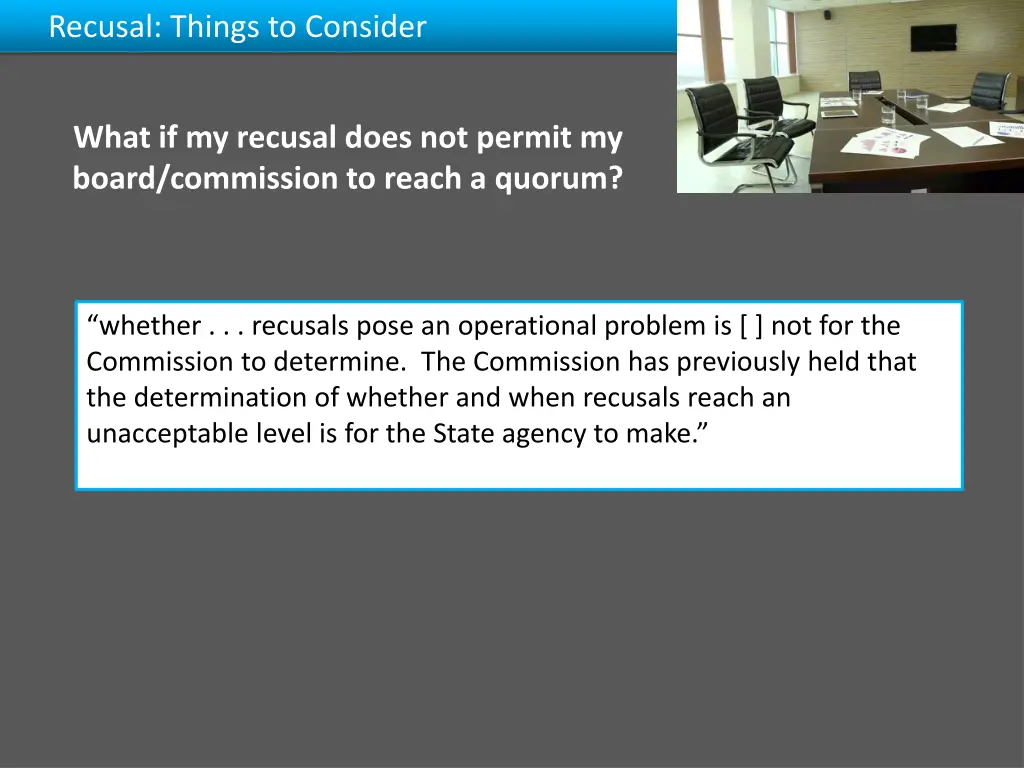 recusal things to consider