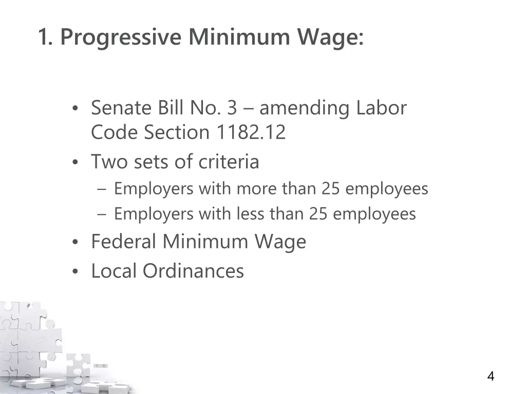 1 progressive minimum wage