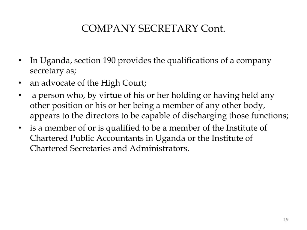 company secretary cont 1