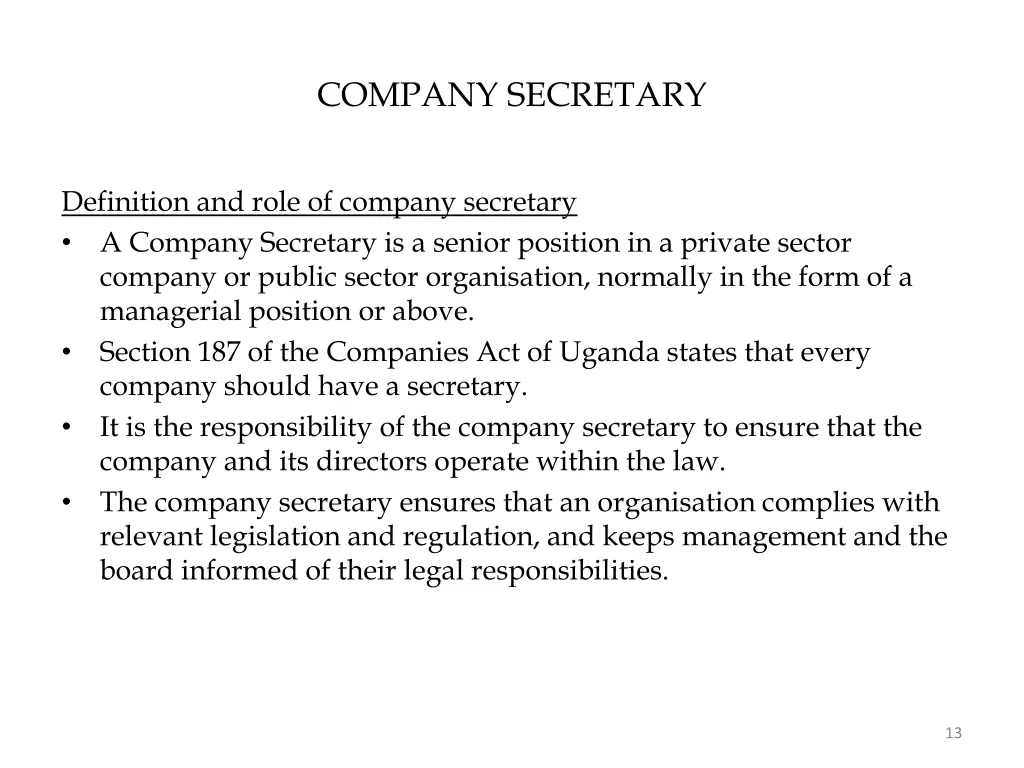 company secretary